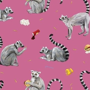 lemurs and fast food (pink)