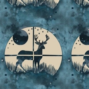 Deer Hunting Target on Blue Camo Camouflage