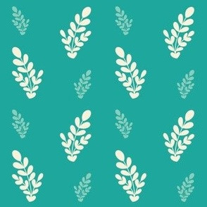 Simple Fern Leaves on Aqua