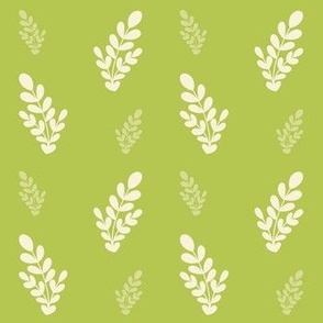 Simple Fern Leaves on Bright Green