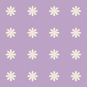 Tiny Daisy Flowers on Lavender Purple