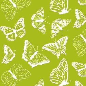 Delicate Butterflies on Lime Green