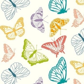 Multicolored Scattered Butterflies