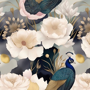 golden_chinoiserie-floral-with peacock