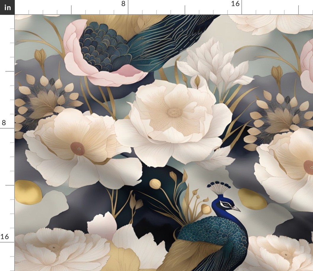 golden_chinoiserie-floral-with peacock