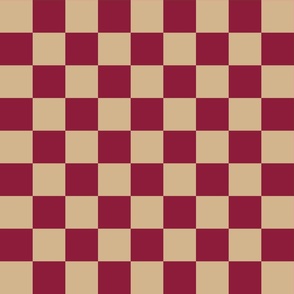 Checkerboard - Raspberry Red / Pink + Tan - JUMBO