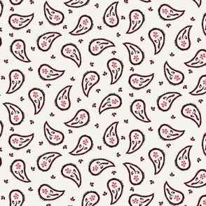 Paisley blocks - red and brown