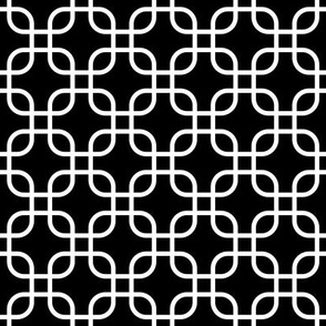 Squares - Overlapping - White on a Black background