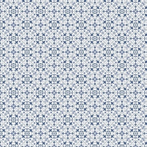 Portuguese Floral Tiles - Aegean Blue + White - SMALL