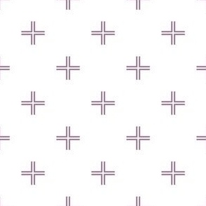 Plus Sign - Void Sign - Purple on a White Unprinted Background