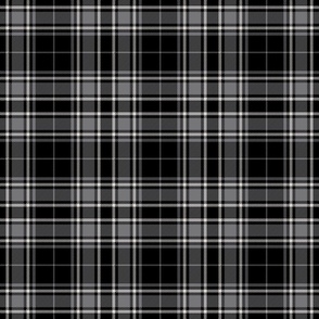 Small Scale - Tartan plaid -  Black with Medium Gray and Light Gray