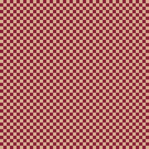 Checkerboard - Raspberry Red / Pink + Tan - TINY - MINI