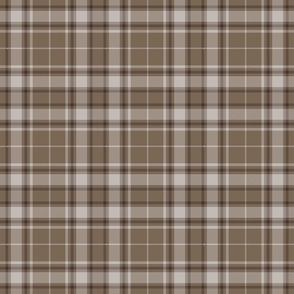 Small Scale - Tartan plaid -  Medium Brown with Light Brown and Dark Brown