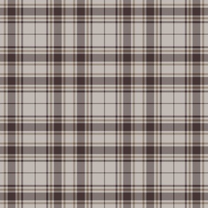 Small Scale - Tartan plaid -  Light Brown with Dark Brown and Medium Brown