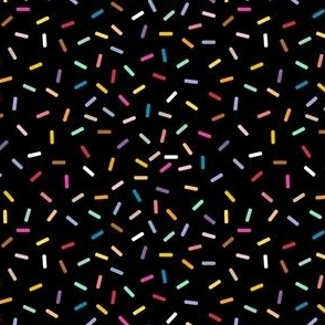 Medium Scale - Sprinkles - Multi Colored on a Black Background