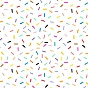Medium Scale - Sprinkles - Multi Colored on a white unprinted Background