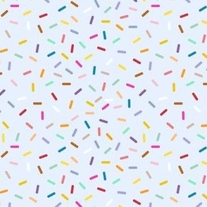 Medium Scale - Sprinkles - Multi Colored on a Light Blue Background