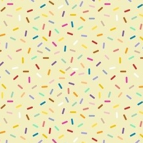Medium Scale - Sprinkles - Multi Colored on a Yellow Background