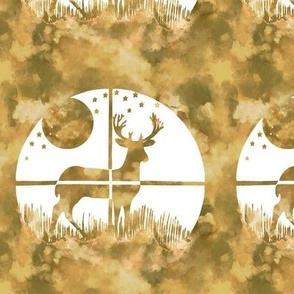 Deer Hunting Target on Golden Yellow Khaki Camo Camouflage