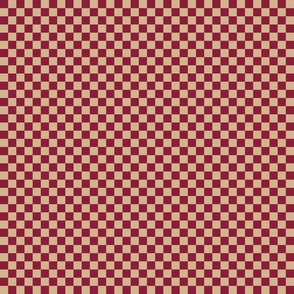 Checkerboard - Raspberry Red / Pink + Tan - TINY