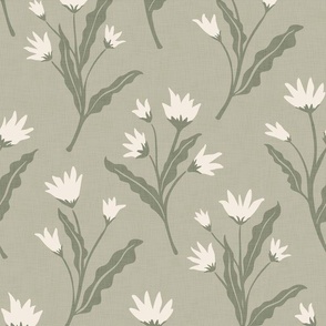 Flower Field | Sage | Mid Scale Floral