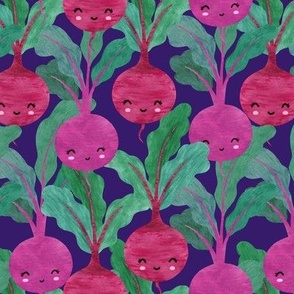Cute beets with faces-purple