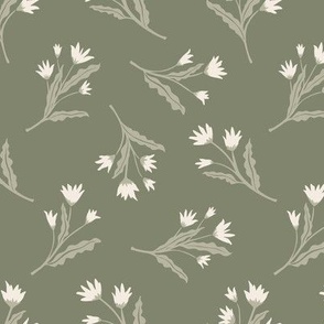 Tossed Flowers | Sage Green | Casual Cottage Floral