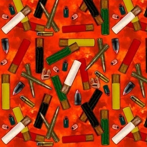 Deer Hunting Shotgun Shells  and Black PowderAmmo on Blaze Orange Camo Camouflage