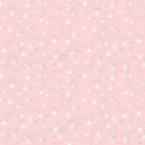 Snowflakes pink green paint spatter pastel winter mini scale