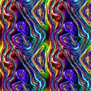 CUSTOM SCALE DISCO CLUB NEON LIGHTS mosaic waves multicolor
