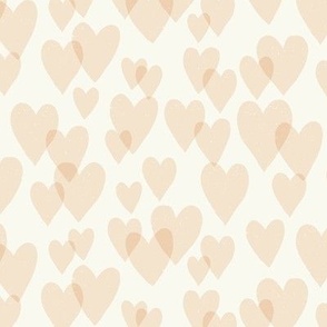 Neutral Valentine's Day Heart Confetti | Soft Pastel Beige