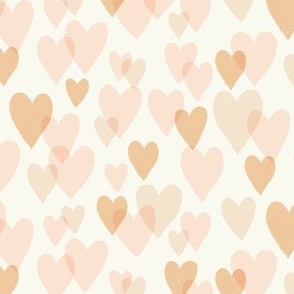 Valentine's Day Heart Confetti | Soft Pastels Pink and Ochre