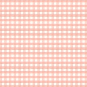 1/6 inch Extra small Soft Peach Pearl gingham check - Soft Peach Pearl cottagecore country plaid - perfect for wallpaper bedding tablecloth - vichy check kopi