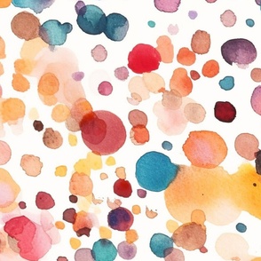 Let's Party With Colorful Loose Watercolor Confetti Pattern