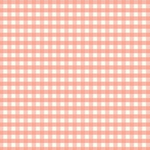 1/6 inch Extra small Soft Peach Pink gingham check - Soft Peach Pink cottagecore country plaid - perfect for wallpaper bedding tablecloth - vichy check kopi