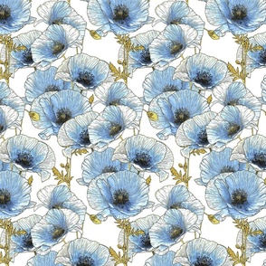 Blue Poppies - Medium