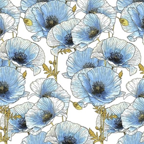 Blue Poppies - Large