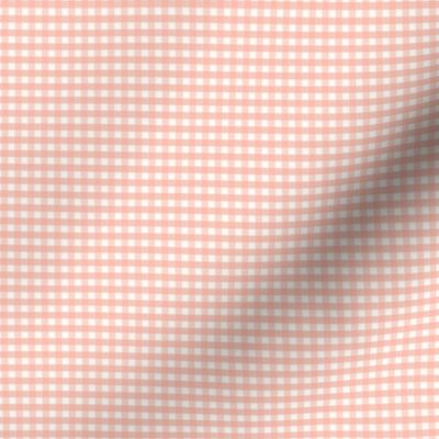 1/8 inch Tiny (xxs) Soft Peach Pearl gingham check - Soft Peach Pearl cottagecore country plaid - perfect for wallpaper bedding tablecloth - vichy check kopi