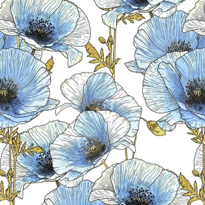 Blue Poppies - X Large