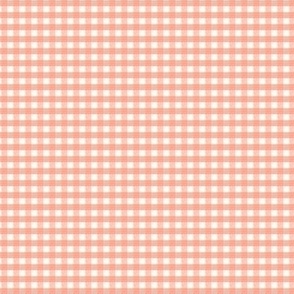 1/8 inch Tiny (xxs) Soft Peach Pink gingham check - Soft Peach Pink cottagecore country plaid - perfect for wallpaper bedding tablecloth - vichy check kopi