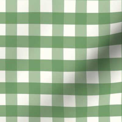 3/4 inch Medium Soft Kelly Green gingham check - Soft Kelly Green cottagecore country plaid - perfect for wallpaper bedding tablecloth - vichy check kopi