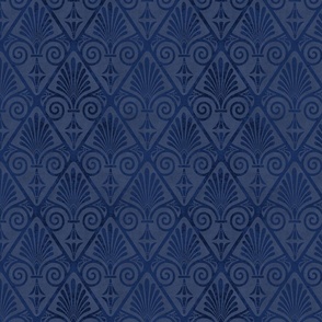 Art Deco Opulence Velvet Reverie Golden Era Pattern Navy Blue Medium Scale