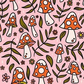 Winter Mushroom Print