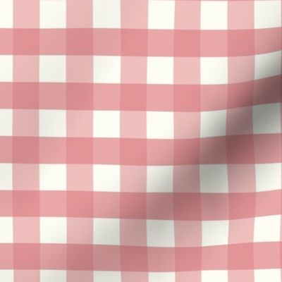 3/4 inch Medium Soft Peach Blossom gingham check - Soft Peach Blossom cottagecore country plaid - perfect for wallpaper bedding tablecloth - vichy check kopi