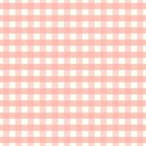 3/4 inch Medium Soft Peach Pearl gingham check - Soft Peach Pearl cottagecore country plaid - perfect for wallpaper bedding tablecloth - vichy check kopi