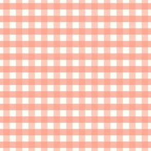 3/4 inch Medium Soft Peach Pink gingham check - Soft Peach Pink cottagecore country plaid - perfect for wallpaper bedding tablecloth - vichy check kopi