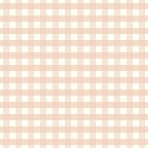 3/4 inch Medium Soft Peach Purée gingham check - Soft Peach Purée cottagecore country plaid - perfect for wallpaper bedding tablecloth - vichy check kopi