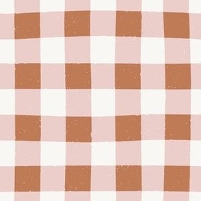 Cosy Cottage Gingham Check in Pink Cinnamon