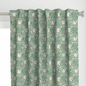 Romantic floral sage green antique