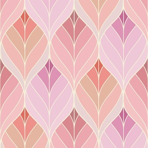 Art Deco Leaves - Pink - Medium